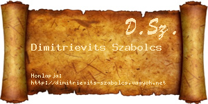 Dimitrievits Szabolcs névjegykártya